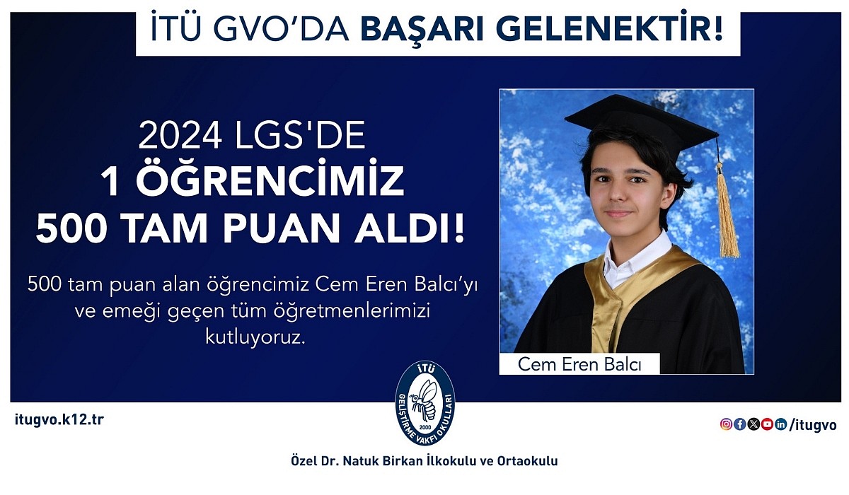 LGSde 1 Ogrencimiz 500 Tam Puan Aldi  